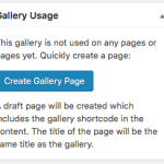 One click page creation Gallery Usage