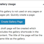 One click page creation Gallery Usage