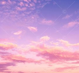 Pink and purple clouds in evening sky