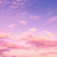 Pink and purple evening sky with clouds Pink and purple clouds in evening sky
