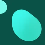 Dark teal space with rounded floating shapes Dark teal abstract space with rounded floating shapes.